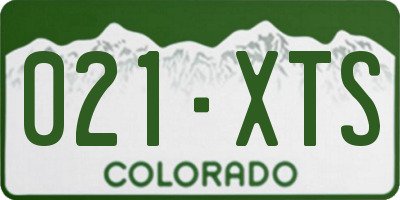 CO license plate 021XTS