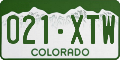 CO license plate 021XTW