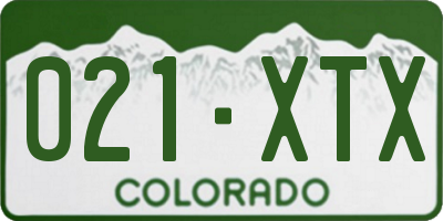 CO license plate 021XTX