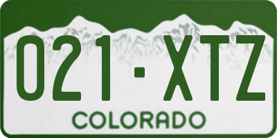 CO license plate 021XTZ