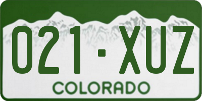 CO license plate 021XUZ