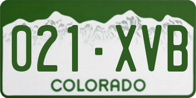 CO license plate 021XVB