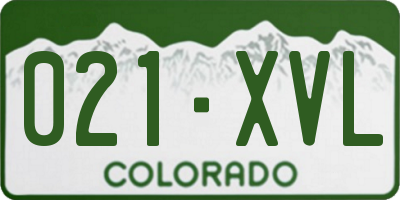 CO license plate 021XVL