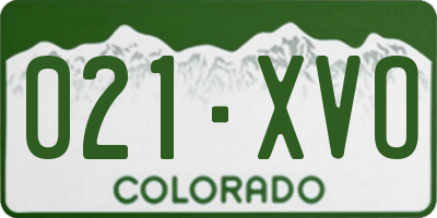 CO license plate 021XVO
