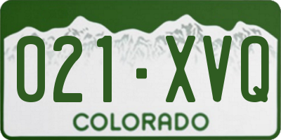 CO license plate 021XVQ