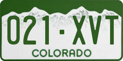 CO license plate 021XVT
