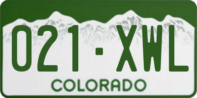 CO license plate 021XWL
