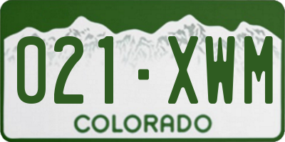 CO license plate 021XWM