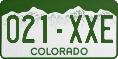 CO license plate 021XXE