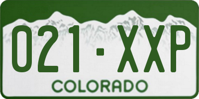CO license plate 021XXP