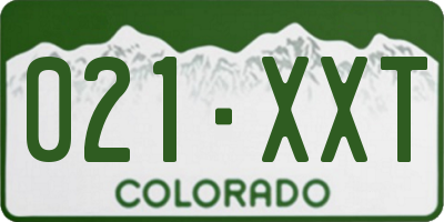 CO license plate 021XXT