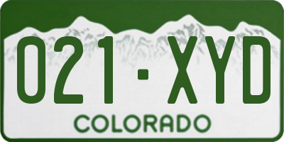CO license plate 021XYD
