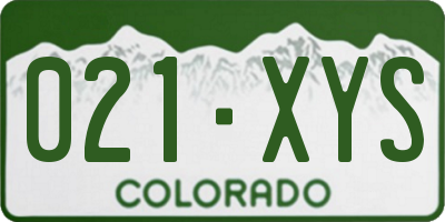 CO license plate 021XYS