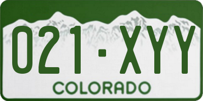CO license plate 021XYY