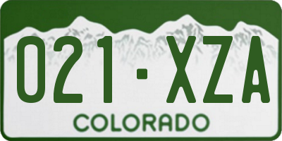 CO license plate 021XZA