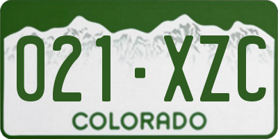 CO license plate 021XZC