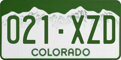 CO license plate 021XZD