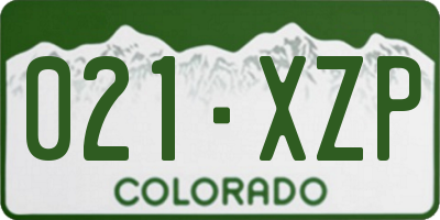 CO license plate 021XZP