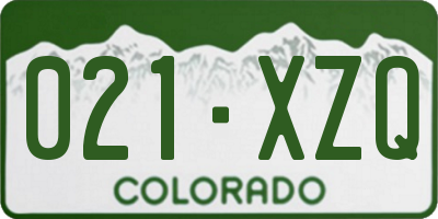 CO license plate 021XZQ