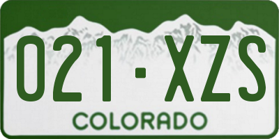 CO license plate 021XZS