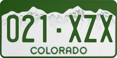 CO license plate 021XZX