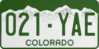 CO license plate 021YAE