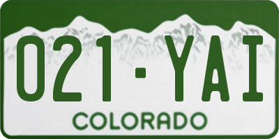 CO license plate 021YAI