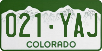 CO license plate 021YAJ