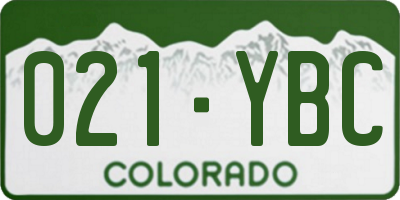 CO license plate 021YBC