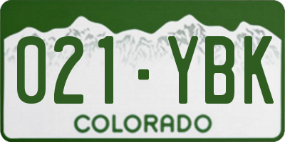 CO license plate 021YBK