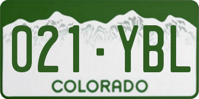 CO license plate 021YBL