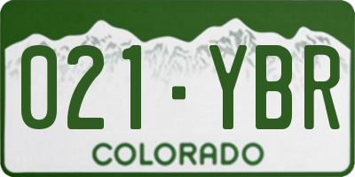 CO license plate 021YBR