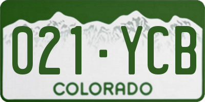 CO license plate 021YCB