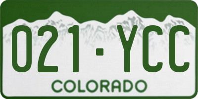 CO license plate 021YCC