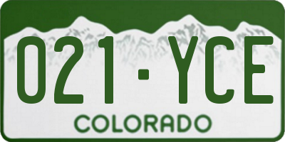 CO license plate 021YCE