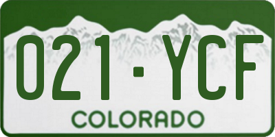 CO license plate 021YCF