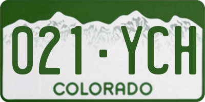 CO license plate 021YCH