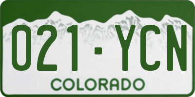 CO license plate 021YCN
