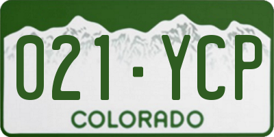CO license plate 021YCP
