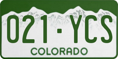 CO license plate 021YCS