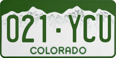CO license plate 021YCU
