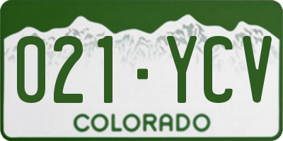 CO license plate 021YCV