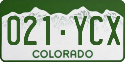 CO license plate 021YCX