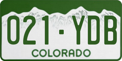 CO license plate 021YDB