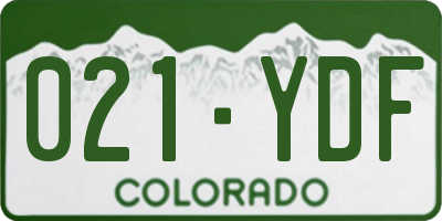CO license plate 021YDF