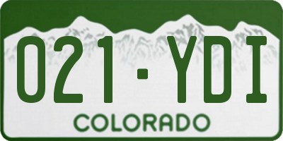 CO license plate 021YDI