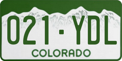 CO license plate 021YDL