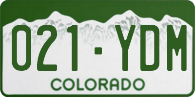 CO license plate 021YDM
