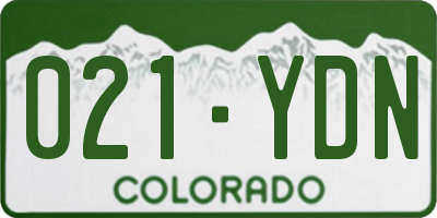 CO license plate 021YDN