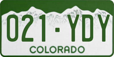 CO license plate 021YDY